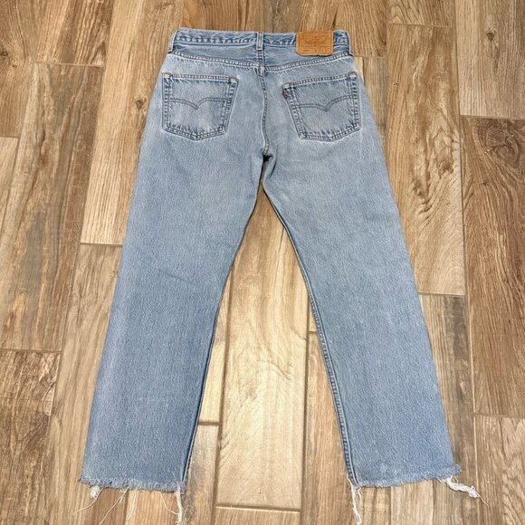 Levi’s 501xx Vintage Denim Jeans with White Embroidered Roses - Picture 4 of 6